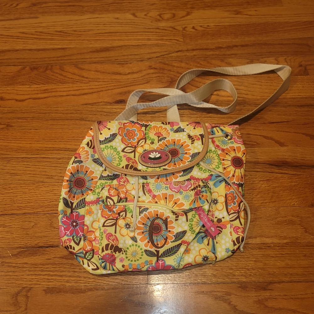 Small Monogrammed Lily Bloom Drawstring Back Pack - image 1